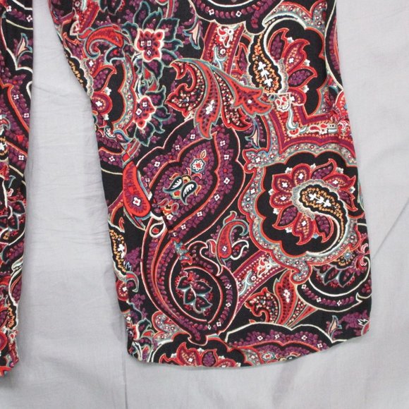 J.Jill Loose Fit Leggings Paisley Design Black & Purple Women Size | XL - Picture 9 of 10